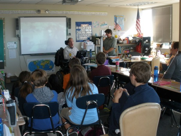 Classroom visit by Nick Roussos